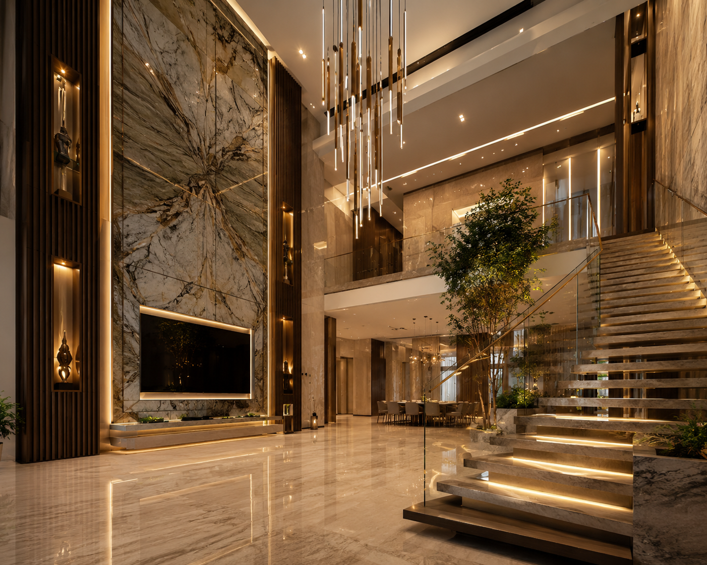 Villa and apartment interiors